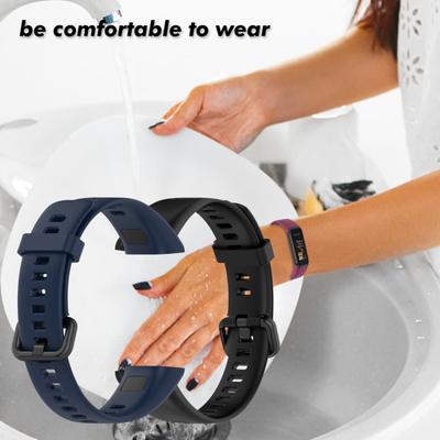 Pulseira de relógio ajustável cor sólida silicone macio esporte pulseira substituição para Huawei Band 4 ADS-B29/para Honor Band 5i ADS-B19