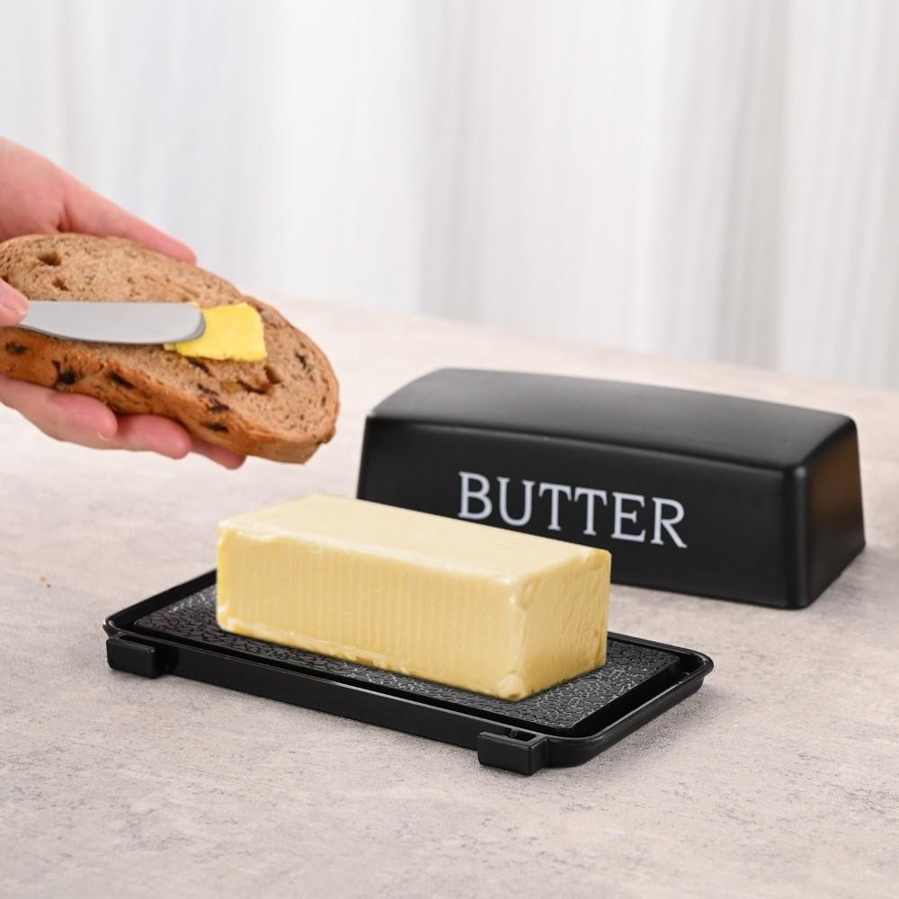 New Plastic Butter Storage Box Anti-dirty Solid Color Cheese Container with Lid Odor-proof Butter Cutter Box For Refrigerator
