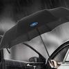 New 2026 Car Sticker Car Accessories Windproof Rain Fully Automatic Compact 3 Folding Umbrella For Ford Focus Mk2 Mk3 Fiesta Mk7