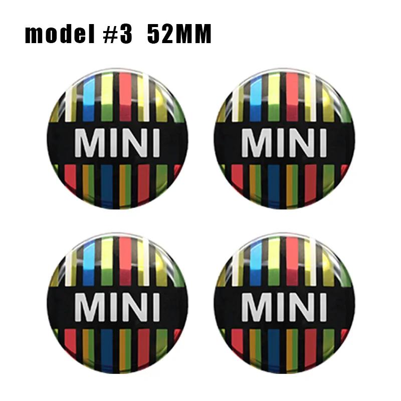 4PC 52mm Epoxy Car Styling Wheel Center Hub Caps Emblem Badge Stickers For MINI COOPER One S JCW R50 R53 F55 F56 R57 R58 R59 R60