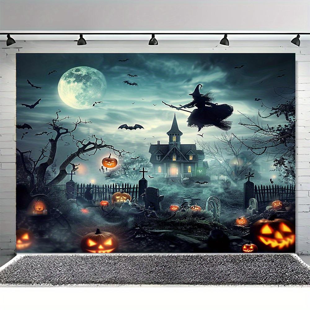 Zamek na Halloween duch Wiedźma nietoperz tło cmentarza dekoracja imprezowa rekwizyty fotograficzne do użytku wewnątrz/na zewnątrz