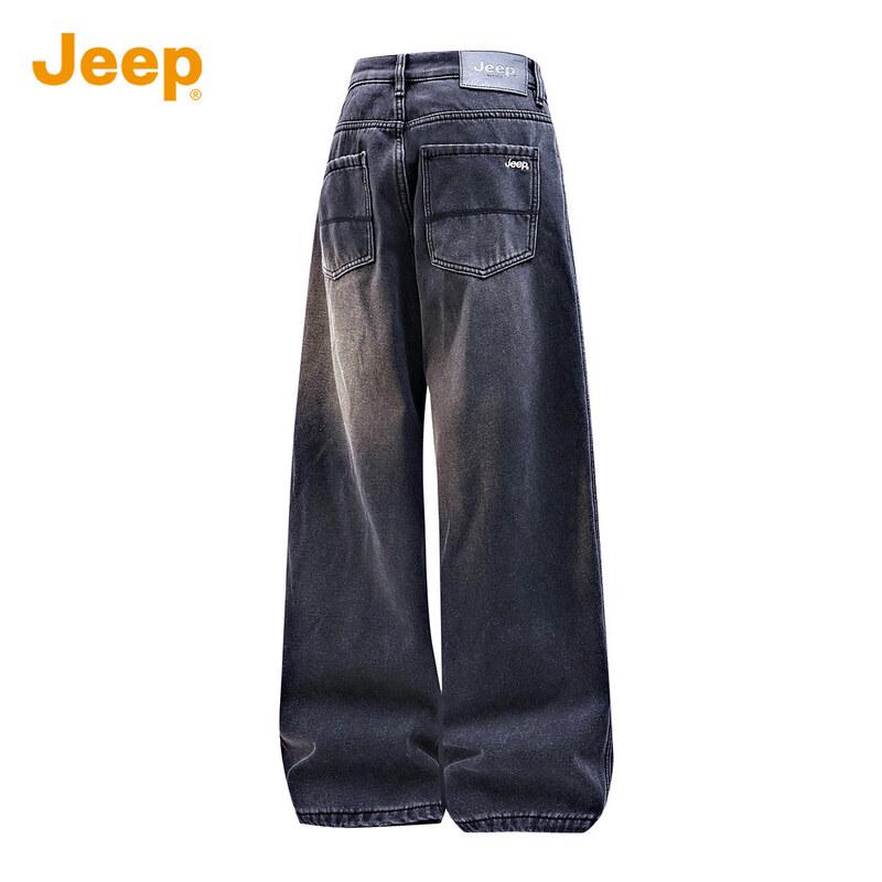 JEEP Men's Loose Straight-Leg Jeans (Fleece-Lined Optional)