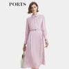 Ports Women's Long Sleeve Printed A-Line Dress