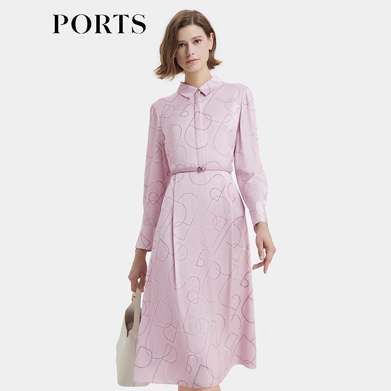 Ports Women's Long Sleeve Printed A-Line Dress