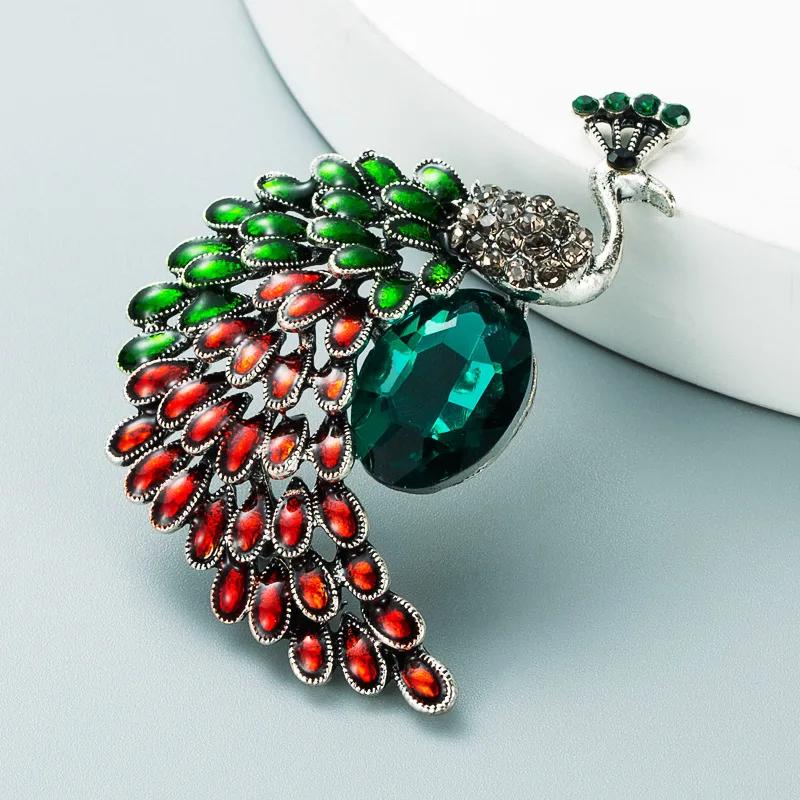 Fashion Peacock Brooch for Women Men Gothic Peacock Animal Brooches Pins Jewelry Trendy Accessories Party Gifts