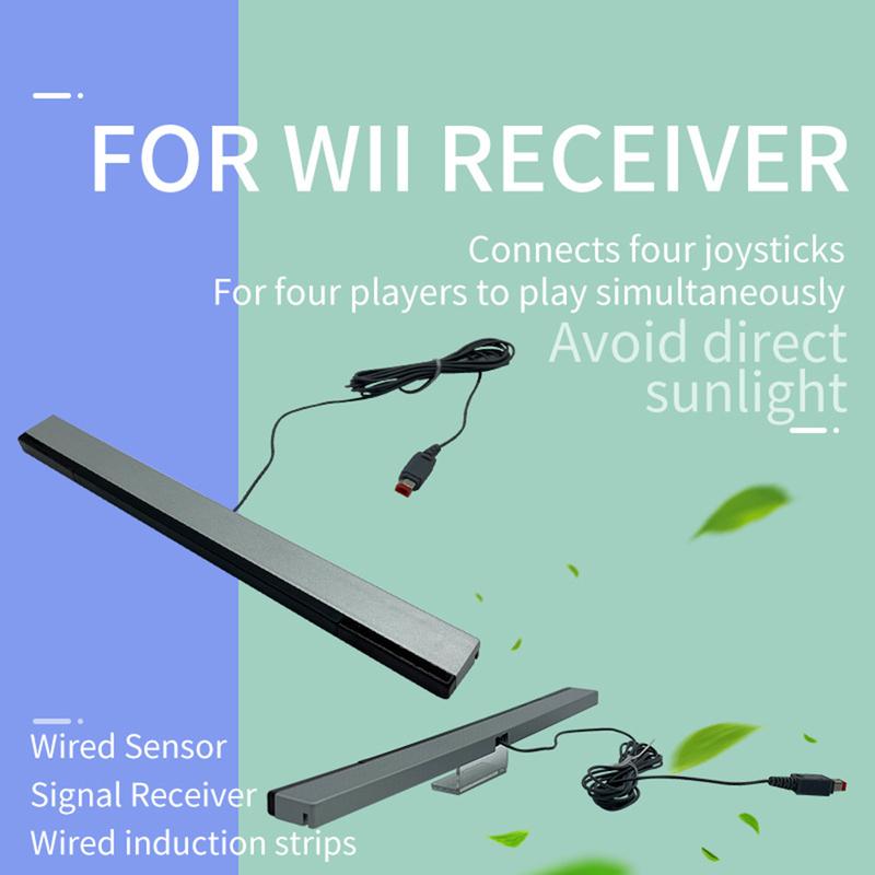 Kabelgebundener Bewegungssensor-Empfänger mit Verlängerungskabel Videospiel-Sensorleiste Kabelgebundene Bewegungssensor-Leiste für Nintendo Wii Wii U Konsole