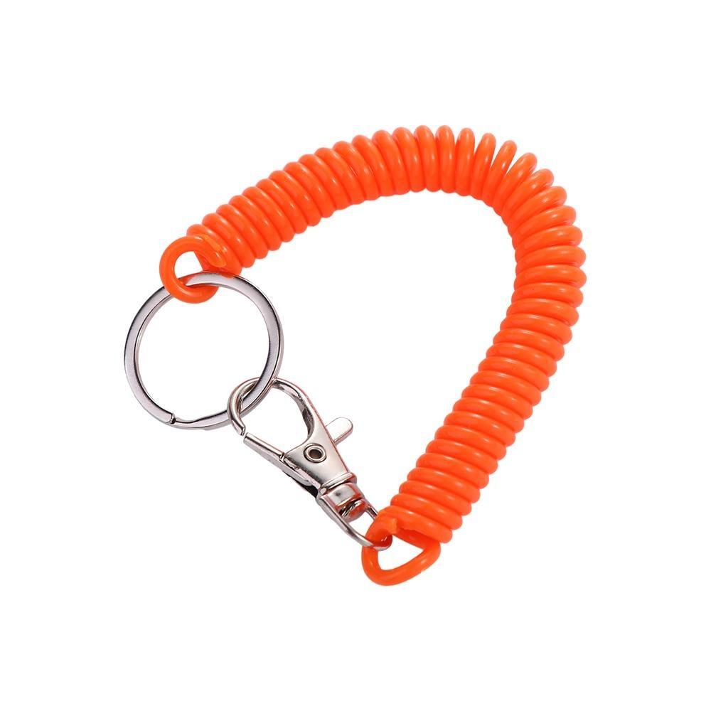 Lanyard Key Ring Key Chain Holder Stretch Spring Coil Anti-lost Lobster Clasp Keyring Key Hooks