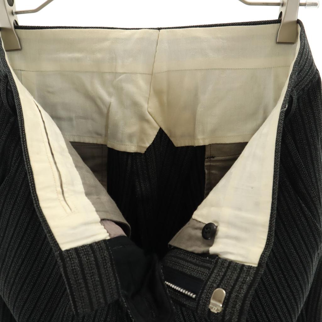 60s 70s vintage Striped Pattern Slacks pants Charcoal gray TALON ZIP Men's Used