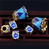 DIY Brass Cloisonné Jingtai Blue Enamel Star & Moon Bodhi Filigree Accessories