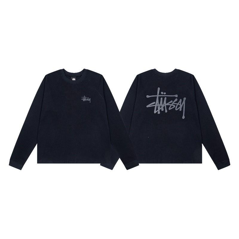 Stu Streetwear Vafeles Raksta Garām Piedurkņu