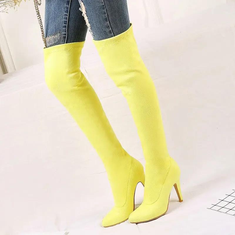 Fashion 2025 New Fashion Fall/Winter Super High Heel Stiletto Lace Up Super Long Scrub Ladies Over the Knee Boots