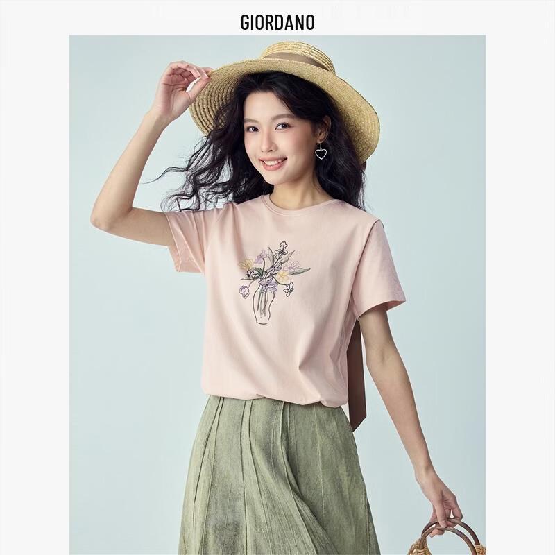 

Giordano Women s Floral Print Short Sleeve T-Shirt M