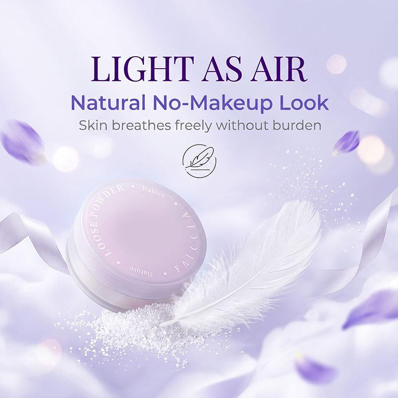 Fei Xi Crystal Clear Oil Control Loose Setting Powder - Smudge-Resistant, Refreshing Mist for Southeast Asian Summers.