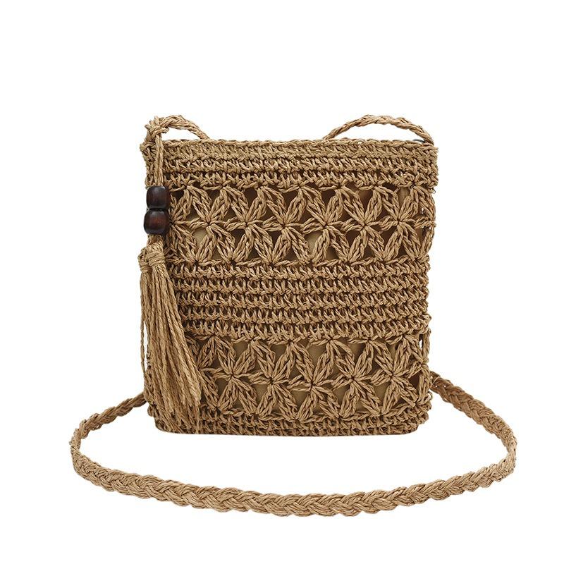 

New small bag women s spring and summer cute messenger bag woven woven bag high-end seaside beach bag хакі
