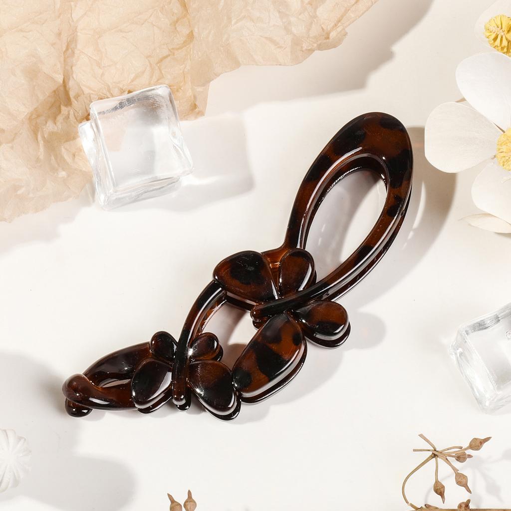 Leopard Banana Hair Clip Butterfly Shaped Sweet Hair Claws Hairpin Ponytail For Women Hair Accessories HairgripsTwist Barrettes