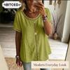 Women's Fashion Casual O-Neck Short Sleeve Blouses & Shirts