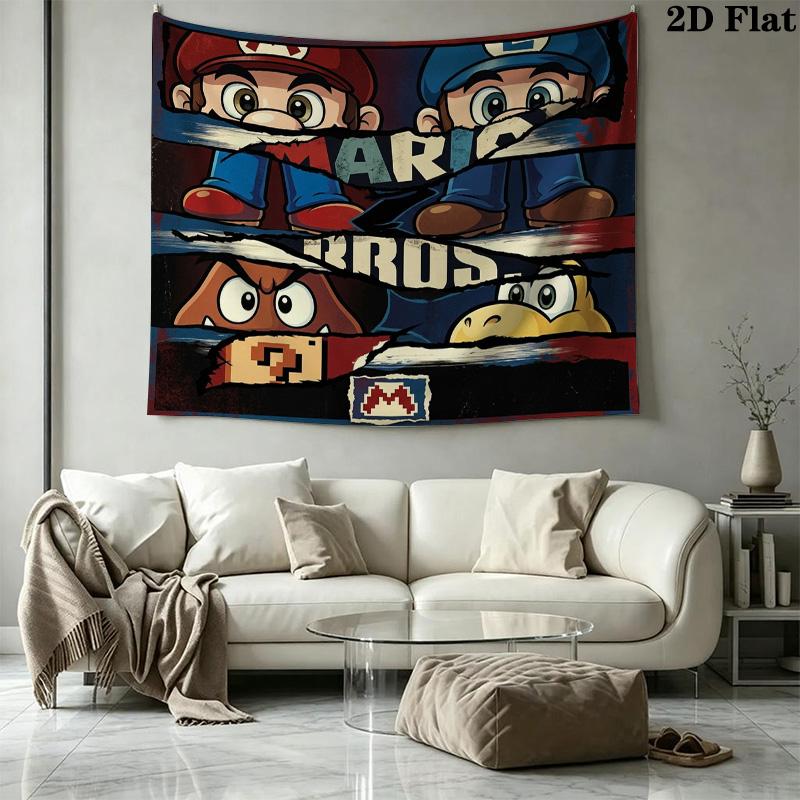 Super Mario Wall Tapestry Aesthetic Wall Hanging Printed Fabric Blanket Decorative Tapestries For Bedroom Living Room Home Decor