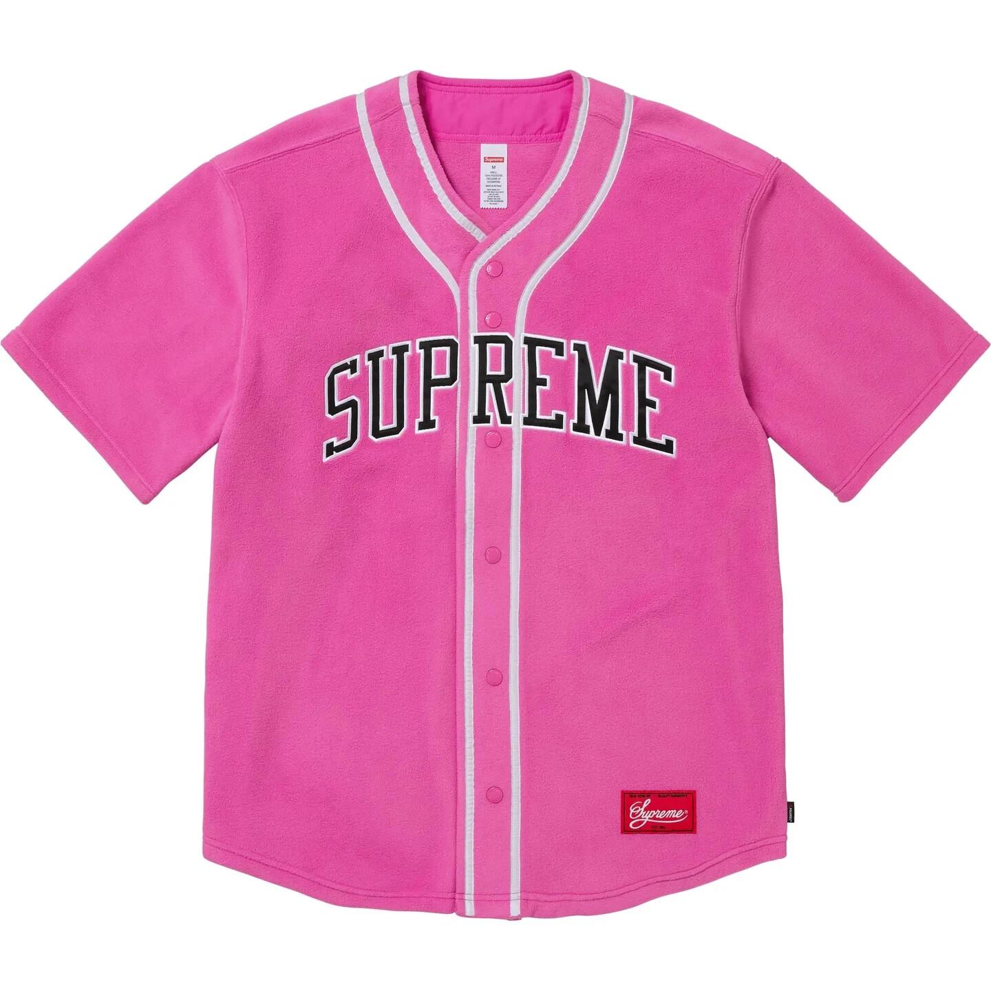 Supreme Polartec Baseball Jersey Pink L
