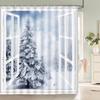 3D Printed Winter Snow Scenery Bathroom Shower Curtain Waterproof Polyester Home Decor With Hook Shower Curtain 180*200Cm