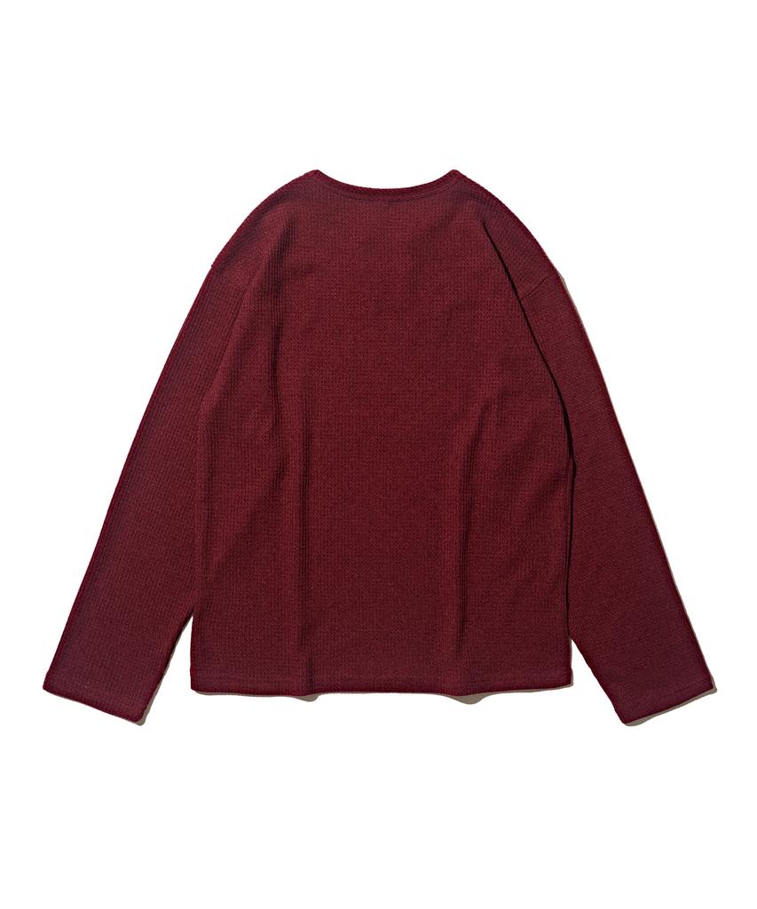 OTHERFITS Vintage Wave Long Sleeve T-Shirt (Burgundy)