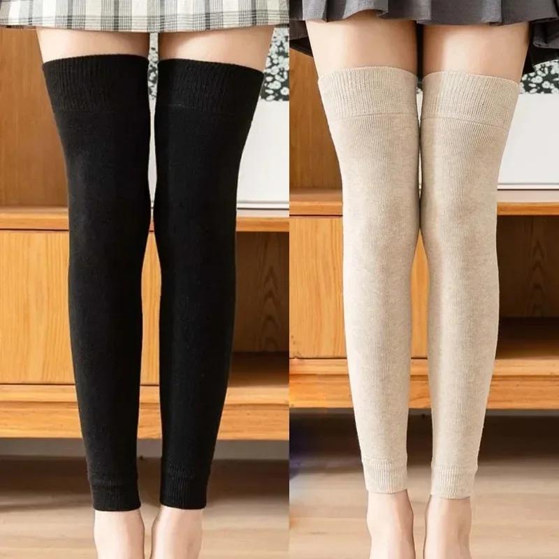 Winter Women Thick Knee High Stockings For Women Windproof Plush Lined Thermal Elastic Outdoor Cozy Leggings Warm Leg Covers
