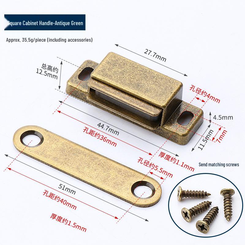 Zinklegering Antik Skåp Magnetlås - Stark Rund Magnet för Skåp, Garderober och Kraftig Möbelbeslag.