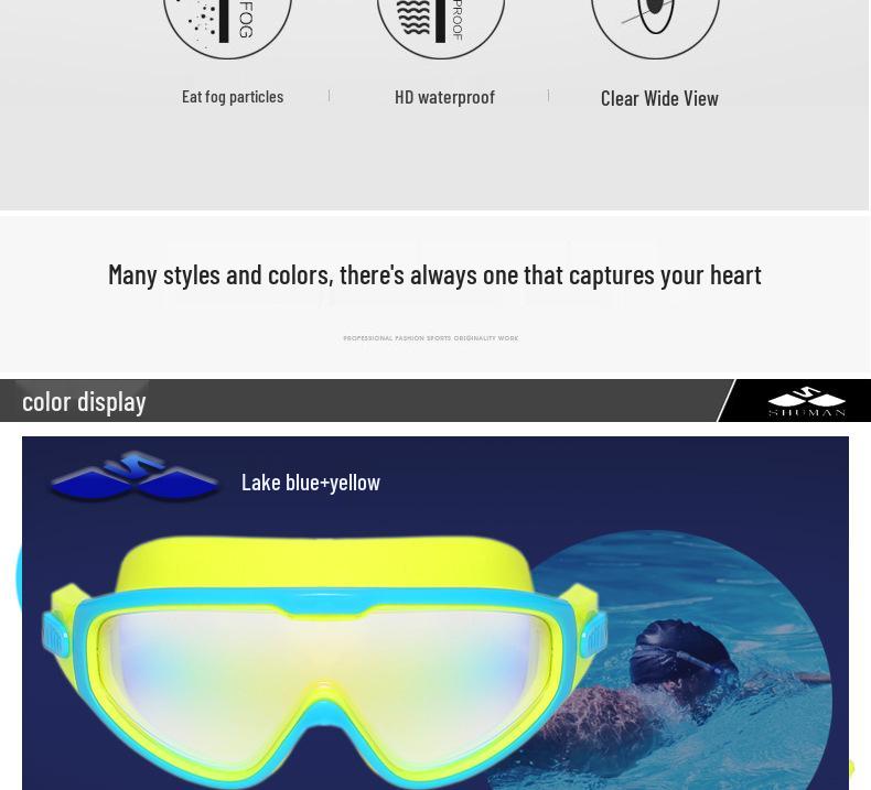 Kids' Anti-Fog HD Swimming Goggles - Large Frame for Boys, Girls, Students, Diving & Swimming Gear.