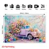 2D Colorful Easter Egg Truck Backdrop for Holiday Celebrations