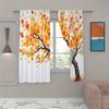 2Pcs, Window Curtains With Autumn Leaves - Versatile 100% Polyester, Suitable For Various Room Decor Without Electric Power