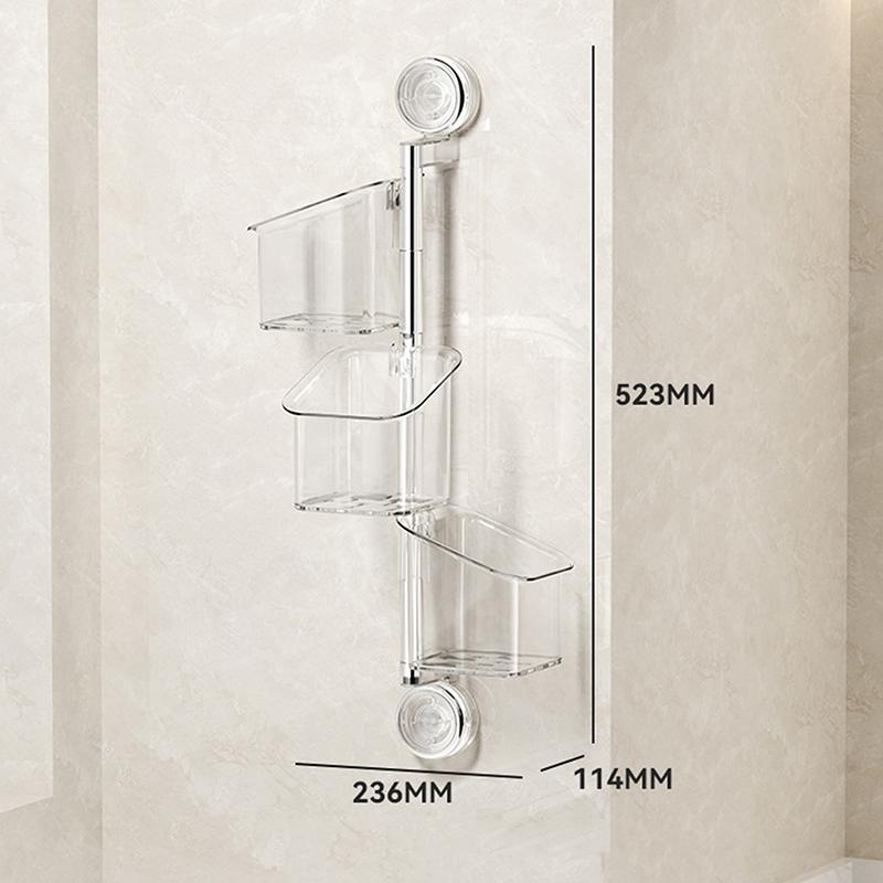 Suction Cup Rotating Organiser Kitchen Wall Mounted Onion Ginger Garlic Storage Box Bathroom No Punching Hanging Basket