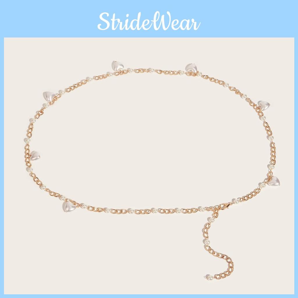 Fashion Faux Pearl Waist Chain With Metal Chain For Summer Womens Party Wear