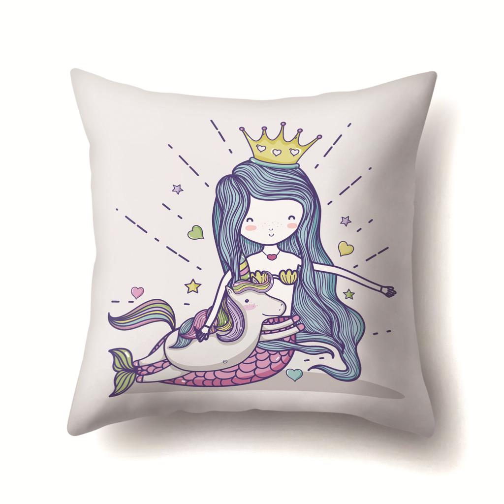 Unicorn Cute Cactus Polyester Pillow Cover Cushion