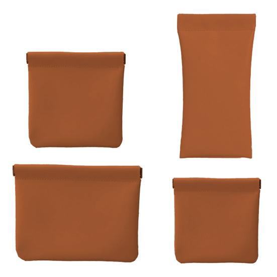 

4 шт., сумка-органайзер на застежке, гальваническая шрапнель, мягкая на ощупь сумка для хранения помады, прочный чехол из искусственной кожи