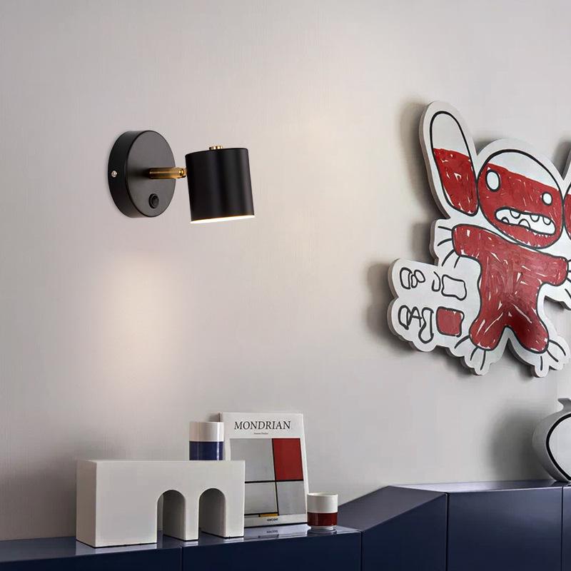 Nordic Modern Wall Lamp: Bedside Reading Light & Small Spotlight for Bedroom, Aisle, or Bathroom Mirror.
