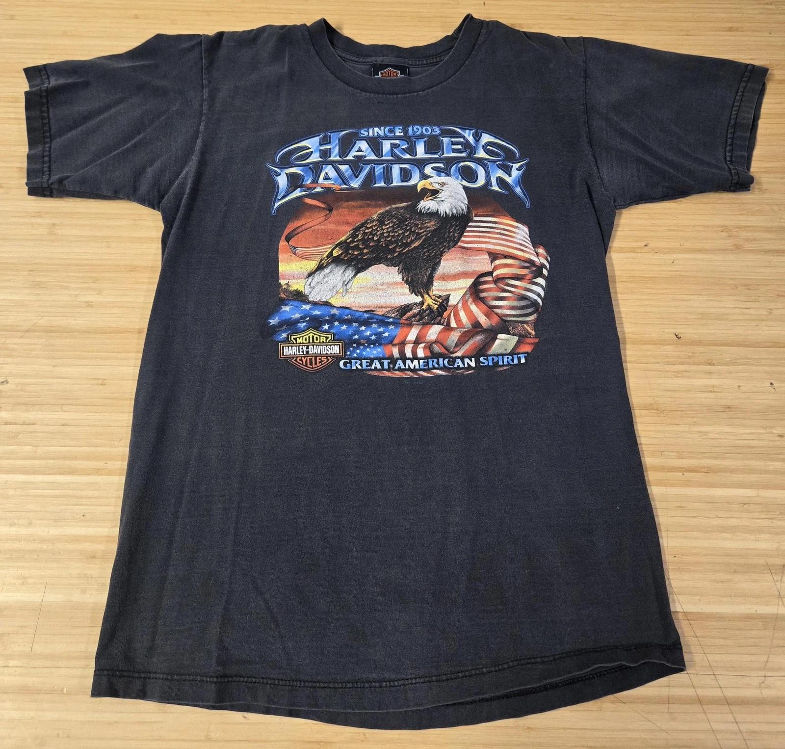 Vintage Harley Davidson Shirt Mens Medium Eagle Great American Spirit USA 90s M