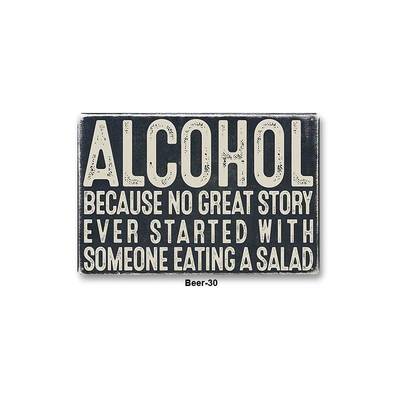 Metal Sign Bar Pub BBQ Shop Wall Painting Tin Sign Decor Beer Wine Alcohol Poster Vintage Tinplate Plaque Shabby Art Decoration