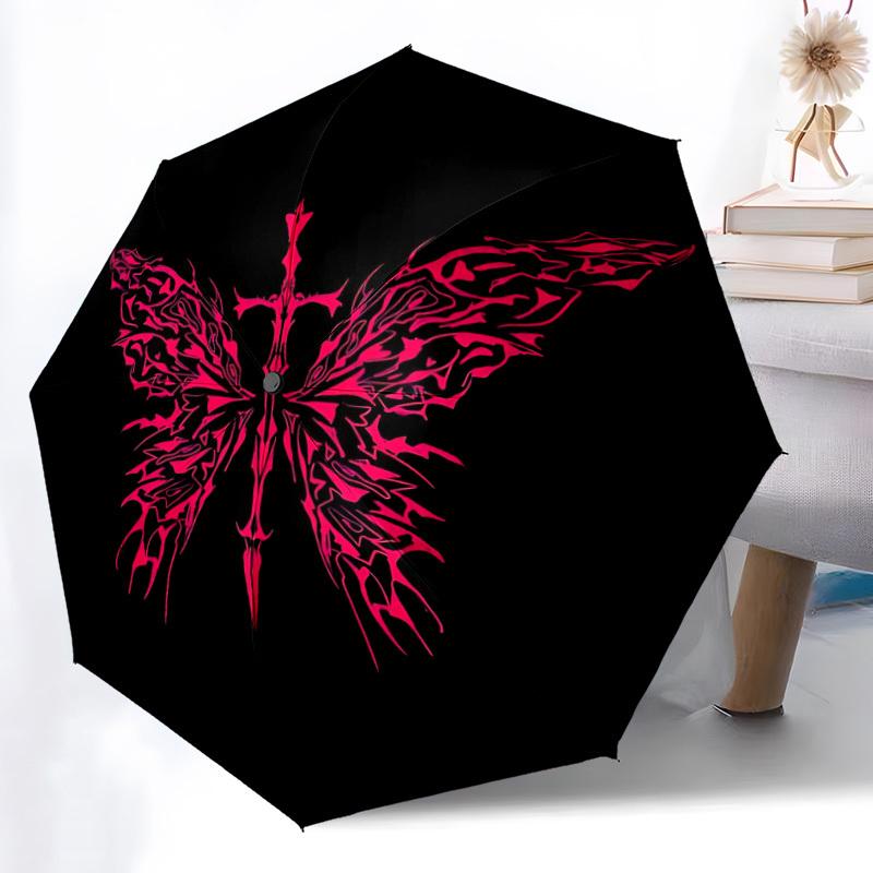1pc Butterfly Sword Automatic Open/Close Umbrella, Windproof, Folding Compact Umbrella with Lightweight Design for Women/Men033