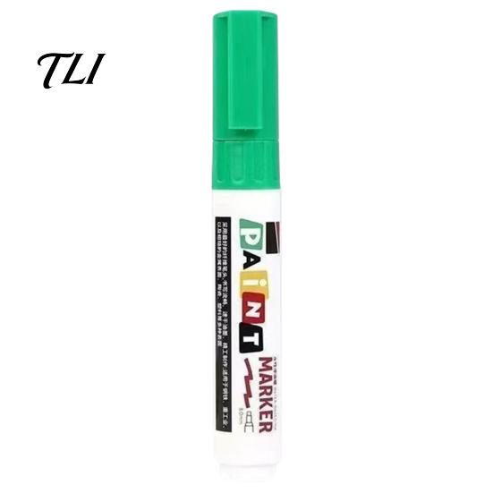Plastic Surface Paint Pens 12 Colors Flat Tip Marker, Oil Based Broad Pen for Metal Tire Steel Glass Leather, Waterproof Quick Dry Touch Up