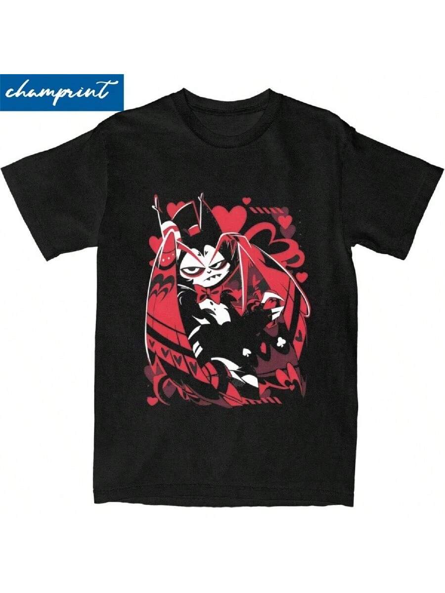 

Винтажные футболки Хазбинс Отель Хаск для мужчин женщин хлопок короткий рукав круглый вырез топы XXXXXL чёрный