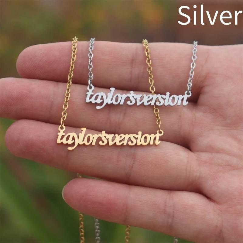 Taylor Digital Swift Signature Stainless Steel Necklace Pendant Letter Fashion