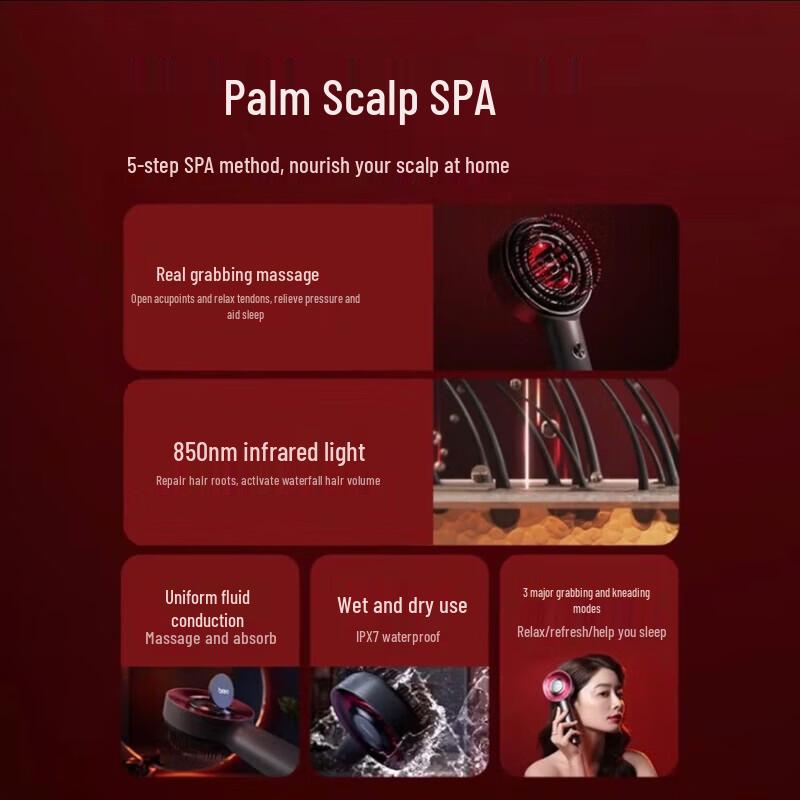 Breo Smart Scalp Massager & Red Light Hair Comb CN plug (adapter included)