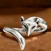 Huitan Cute Fox Open Adjustable Ring for Women Trendy Gold Color/Silver Color Distressed Vintage Party Daily Animal JewelryGood product