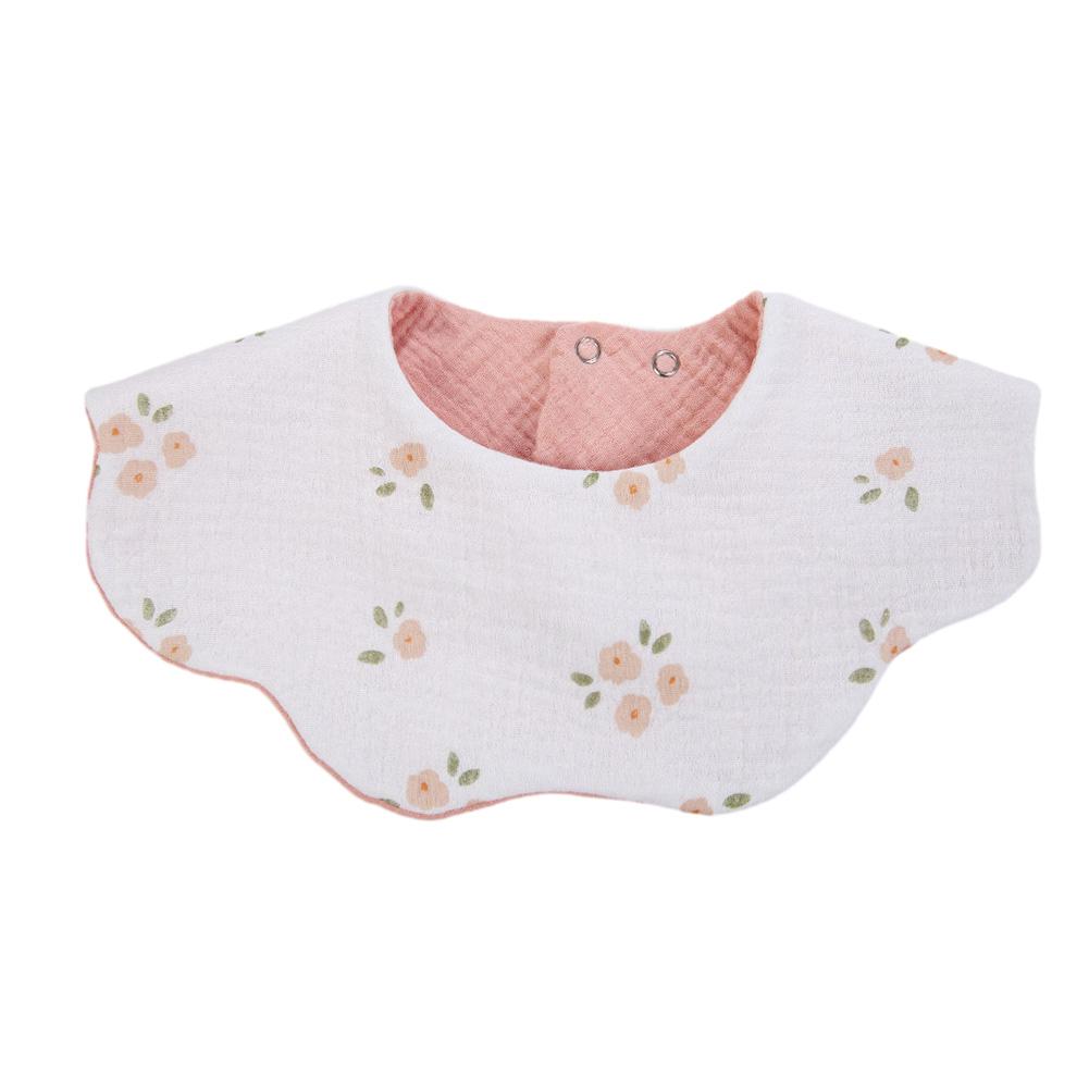 6 Layers Thickened Baby Muslin Cotton Bibs 306°AB Double Side Flower Round Neck Saliva Towel Print Feeding Burp Cloths Banadna