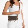 MICHAEL KORS Bryant logo snap closure coated canvas crossbody shoulder bag small unisex couple size brown