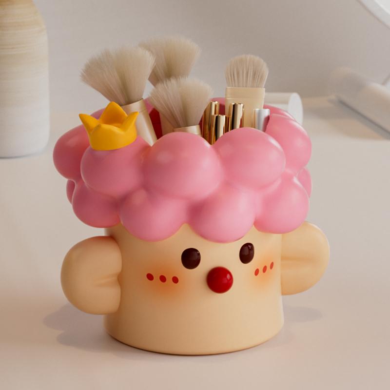 1/2 Stück Niedliches Make-up-Pinsel-Aufbewahrungsregal Kawaii Schreibtisch-Organizer Stifthalter Cartoon-Verzierungen Kosmetik Lippenstift Schreibtisch-Aufbewahrung Dekoration