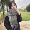 New Plaid Small Fragrant Style Scarf for Women Korean Version Versatile Purple Warm Autumn and Winter Ins Couple Scarf for Men