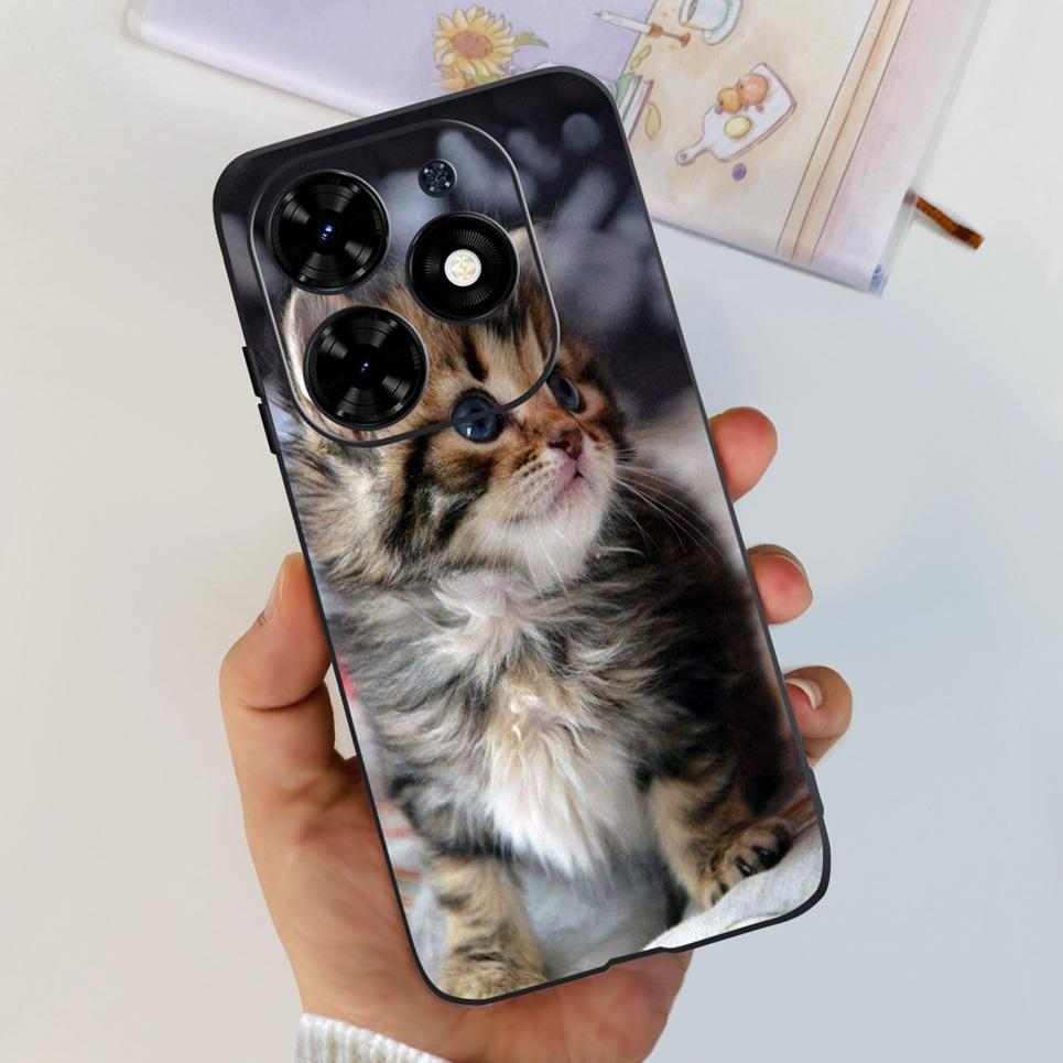 For Cover Tecno Spark Go 2024 Bumper Case Butterfly Cute Cat  Flower Phone Cover Soft Clear Silicone TPU cAPAS Spark GO 2024 Bag
