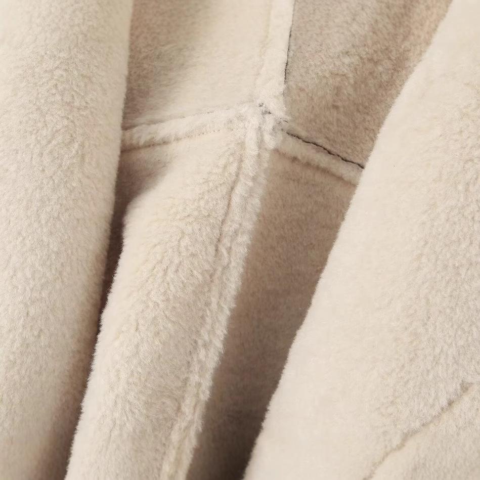 Lambswool Asymmetrical Single-Breasted Jacket - Casual Loose Fit for Autumn/Winter