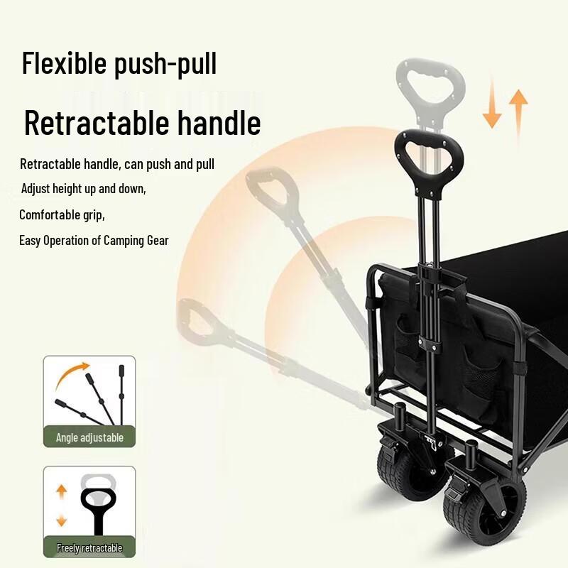 Foldable Outdoor Camping Wagon with Canopy and Table