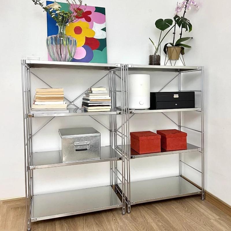 Japanese Stainless Steel Multi-Layer Corner Shelf, Floor Stand for Kitchen Storage, Multifunctional Space-Saving Rack for Home